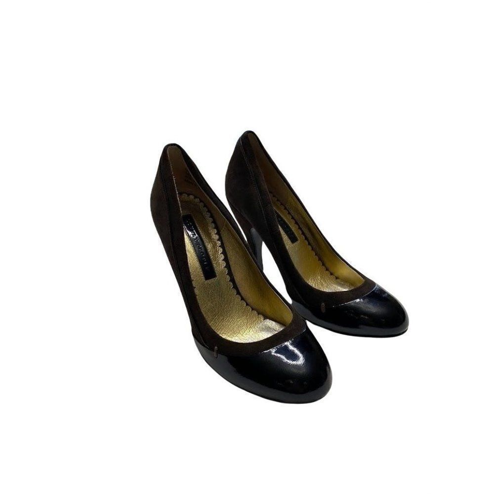 LOVELY‎ PEOPLE Brown Pumps Sz 8 Suede Patent